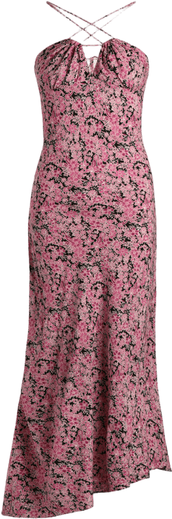 Floral Tie Back Fishtail Dress