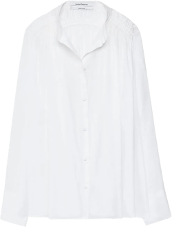 organic-cotton gathered voile blouse