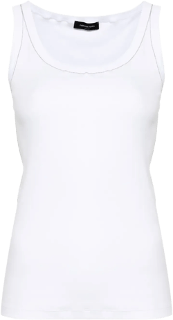 chain-trim ribbed tank top