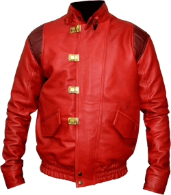 JACKETZONE Akira Kaneda Red Capsule Motorcycle Leather Jacket Halloween Cosplay Medium Red Bomber Jacket - Faux Leather