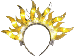 DRESBE Light Up Sun Headband LED Fire Headbands Flame Hair Accessories for Women (Yellow Light) at Amazon Women’s Clothing store