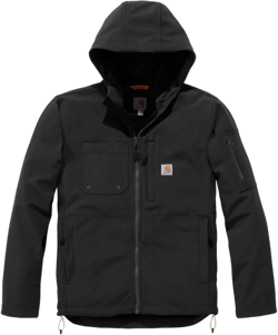 Carhartt Men's Rain Defender Relaxed Fit Midweight Softshell Hooded Jacket Black Large Tall