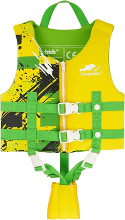 Gogokids Toddler Swim Vest, Kids Float Jacket for 20-30-40-50 lbs Girls and Boys, Float Swimwear with Duel Adjustable Safety Strap, for 2-9 Year Old Children Yellow 2-3 Years