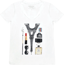 White Coco V-Neck Tee