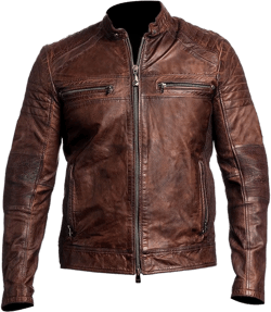 SpazeUp Harley Black Distressed Leather Biker Jacket Men - Vintage Cafe Racer Motorcycle Leather Jackets for Men XX-Large E. Distressed Brown Leather Jacket
