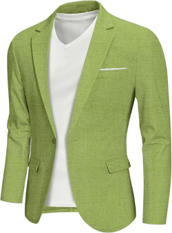 MY'S Men's Slim Fit One Button Linen Suit Blazer, Casual Sports Jacket, Lightweight Business Daily Coat.