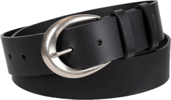 Levi's Women's Casual Soft Leather Jean Belt with Rounded Buckle X-Large Black Loop
