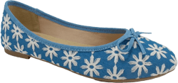 Jellypop Women's Candy Ballet Flats 8 Lt. Blue/White Denim
