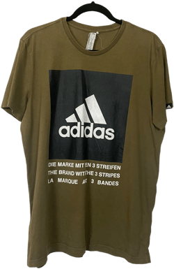 Adidas Olive Green Cotton Tee Shirt Top Size L