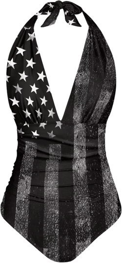Sprowallow Swimsuits for Women One Piece Tummy Control V-Neck Halter High Cut Bathing Suit Creative Print Vacation Swimwear : Clothing, Shoes & Jewelry