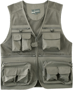 PEHMEA Mens Mesh Outdoor Work Safari Fishing Travel Photo Cargo Vest Multi Pockets Breathable Waistcoat Jacket