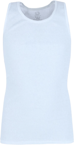 Fruit of the Loom Boys White Tank Top A-Shirts 5 Pack, XS, White