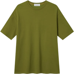 EDUARDO Men's Basic Short-Sleeve T-Shirt Semi Over Relaxed Fit Crew Neck Tee. Medium Olive