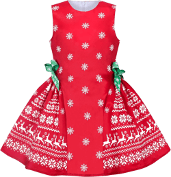Sunny Fashion Girls Dress Red Reindeer Snowflakes Christmas Party Holiday