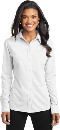 Port Authority Ladies Dimension Knit Dress Shirt Large White