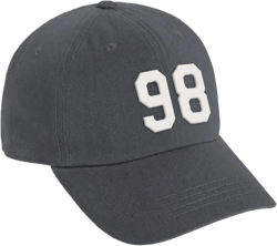 Daxton Custom White Team Number Low Profile Adjustable Baseball Dad Hat Cap Charcoal Number 98