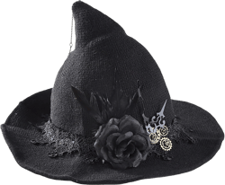 MioCloth Women Witch Hat for Halloween Party Witch Hat Costume Headwear Wide Brim Knitted Hat Daily Pointed Hat