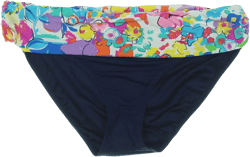 Anne Cole Signature Womens Swimsuit Bikini Bottom Small Floral Foldover Mid-Rise