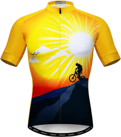 Cycling Jersey Mens Bike Shirt Biking Tops for Road Racing MTB BMX Dirt Road Quick Dry, Comfortable, Moisture Wicking Small Cff64