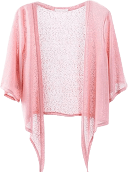 Shiyifa Women's Shrugs 3/4 Sleeve Open Front Cardigan Lightweight Tie Front Bolero Shrug Small Pink