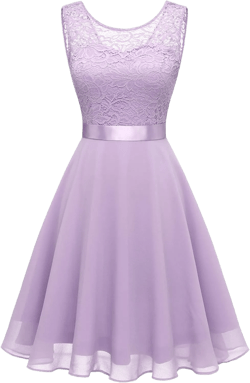 BeryLove Women Short Prom Dress Lace Wedding Guest Cocktail Party Bridesmaid Formal Dresses XX-Large Short-lavender