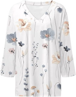 Spring Womens Clothes 2024 Womens 3/4 Sleeve Blouses Cute Tops for Women Summer Womens 3/4 Sleeve Stripe T Shirt Womens Summer Tops 3/4 Sleeve Womens Clothes Summer 2024 Summer Tops, Small