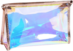INVODA Holographic Makeup Bag Glitter Iridescent Clutch Bag Mini Cute Cosmetic Bag for Women, Portable Waterproof Clear Handbag for Travel Toiletry Tools Cosmetic Organizer Bag (Style 2)