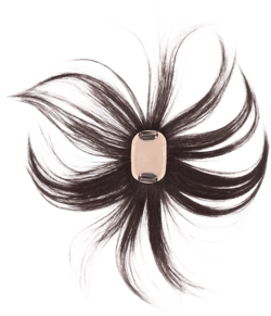 2" x 3" Clip on Silk Base Human Hair Clip in Topper for Women with Bald Spot, 6" Light Brown
