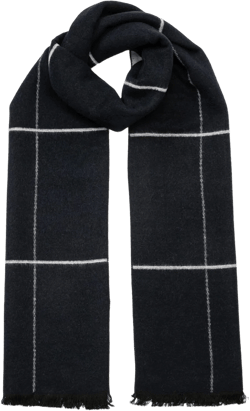 Men's Winter Classic Australian Wool Scarf Warm Checked Lightweight Knitted Striped Scarves with Gift Box