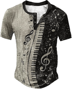 xoxingysm Mens Distressed Henley Shirt Short Sleeve Vintage Color Block Waffle Plaid Summer Button Up Slim Fit Casual Tees at Amazon Men’s Clothing store