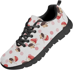 SYtrade Womens Running Shoes Lightweight Gym Sneakers 5 Hedgehog Mushroom Pink Polka Dots White