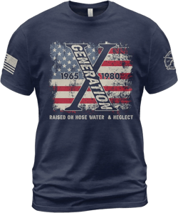 Gen X Shirts for Men, Generation X Shirt, Gen X Raised On Hose Water and Neglect Shirt, Gen X T Shirt Women 4 Medium Navy