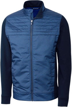 Cutter & Buck Men's Wind-Resistant Discovery Windblock Hybrid Jacket Medium Admiral