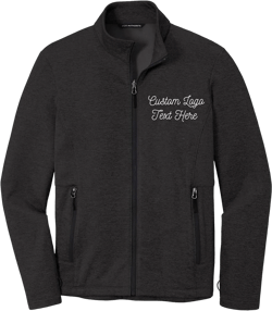 INK STITCH Men Custom Logo Text Stitching Collective Fleece Jackets - Multicolors XX-Large Deep Black Heather