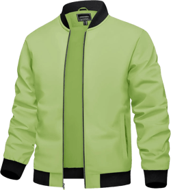TACVASEN Men's Lightweight Jacket Spring Bomber Fall Windbreaker Casual Stylish Coats with Pockets #13 Olive Green Small