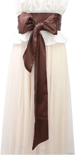 PROCOS Women Dress Waist Belts Wedding Satin Sash Ribbon Renaissance Sashs for Party Dress Waistband 118" * 4" Pink Brown
