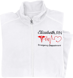 NACRE APPAREL Women's Custom Nurse Jacket Personalized Embroidered Lightweight Nurse Coat White Small