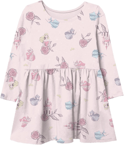 Disney Girls' Toddler Princess Aurora Floral Long Sleeve T-Shirt Dress 5T Pink