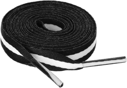 INSPIRE CHIC Women's Color Block Stripe Plastic Tips Flat Shoe Laces 2 Pairs Black-White-Black 80cm/31.50"