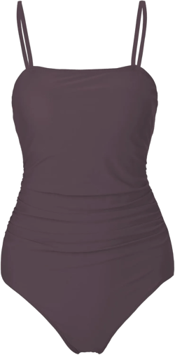 Buauty Women's One Piece Swimsuits Tummy Control Bathing Suits for Women Square Neck Backless Ruched Push Up Slimming Swimwear Full Coverage Sexy Cute Swim Retro Padded Adjustable Straps Coffee XL