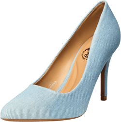 Trary Women’s Slingback Pumps, Black Heels Gold Heels Nude Pink Red Heels, Pointed Toe High Heels for Women Sexy Stiletto Heels Buckle Ankle Strap Closed Toe Pumps Office Party Prom Dress Shoes 11 Denim Blue