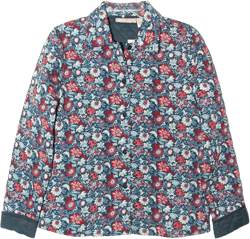 LA CERA Quilted Jacket Plus Size 1X Navy Floral