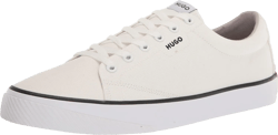 HUGO Men's Full Canvas Lace Up Sneaker 8 White Soap