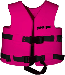 TRC Recreation Super Soft Child Size XS Life Jacket USCG Approved Vinyl Coated Foam Swim Vest for Kids Swimming Pool and Beach Gear, Flamingo Pink