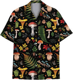 Mushroom Hawaiian Shirts for Men Women, Mushroom Shirt, Mushroom Button Down Color 4 XX-Large