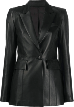 Stripcial Leather One Button Classic Real Leather Jacket for Women Small Black