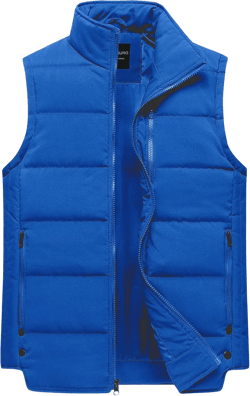 Chrisuno Men's Puffer Vest Casual Stand Collar Quilted Waistcoat Outdoor Padded Ski Vest X-Large Blue