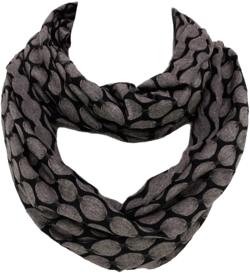 TrendsBlue Premium Circle Wave Two Sided 2 Tone Infinity Loop Scarf Grey
