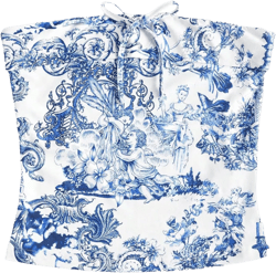 Floerns Women's Casual Strapless Bandeau Graphic Print Bow Front Corp Tube Top X-Small Blue and White