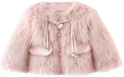 Girls Cozy Faux Long Sleeve Crew Neck Dress Coat Toddler Girl Bunny Coat Toddler Winter Clothes Outfit for Girl Jacket 3-4T Pink